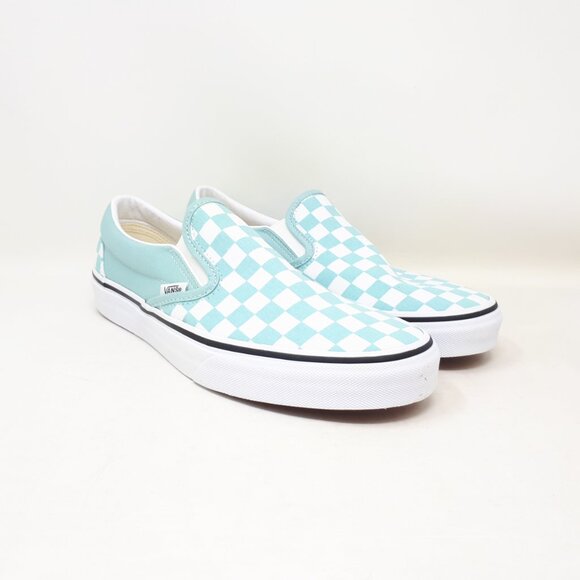 Vans Classic Slip On Checkerboard Canal Baby Blue Low Shoe Sneaker Womens Size - Picture 4 of 11